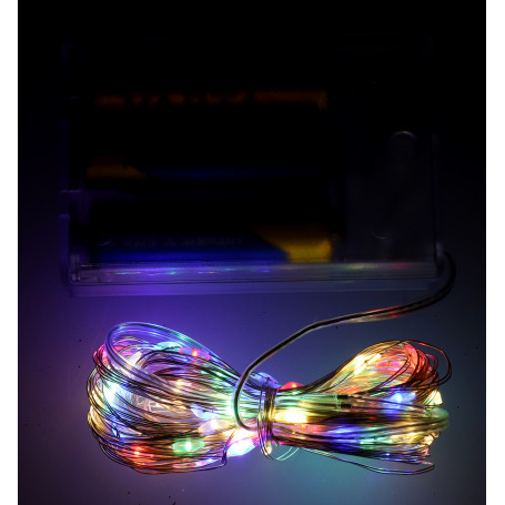 Гірлянда LED на батарейках, 10 м, 100 LED, кольорова, фото 1
