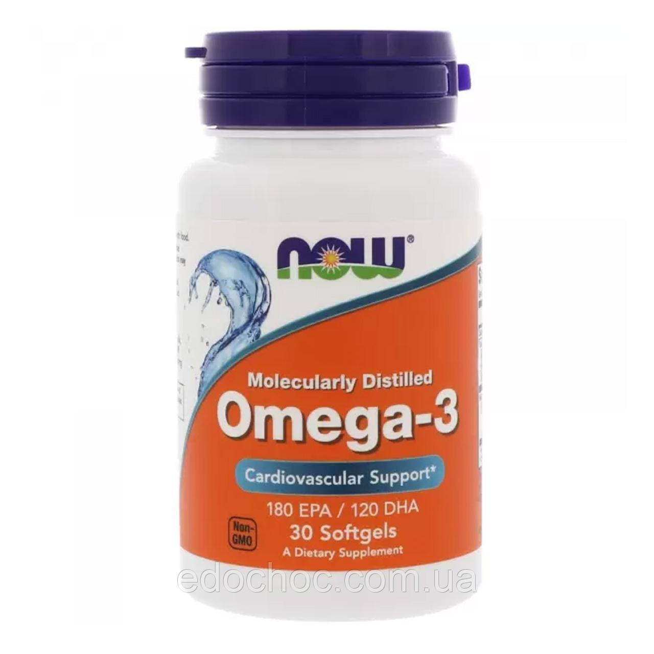 Омега-3 підтримка серця (Omega-3 180 EPA/120 DHA) 500 капсул NOW-01653