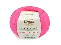 Пряжа (нитки) Gazzal Cotton Baby цвет 3461 фуксия
