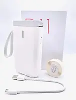 Принтер для этикеток и наклеек Ниимбот D11 White + рулон термоэтикеток