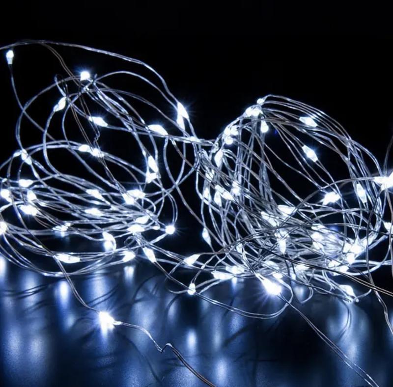 Гірлянда LED на батарейках, 5 м, 50 LED, біла, фото 1