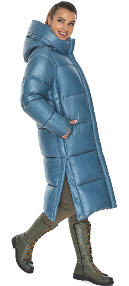 Жіноча лаконічна куртка аквамаринового кольору модель 53631