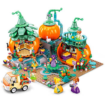 Дитячий конструктор лего для дітей у вигляді Будиночка Гарбуза на 952 різнокольорових деталей Sluban M38-B1177