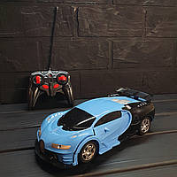 Машинка трансформер Bugatti Robot Car Size 18, на пульте управления / Детская машинка на радиоуправлении
