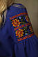 Вишиванка жіноча Троянда синя домоткане полотно, фото 5