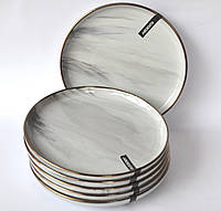 Тарілка десертна 6шт Ardesto Marmo 19 см AR2919MRW