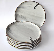 Тарілка десертна 6шт Ardesto Marmo 19 см AR2919MRW