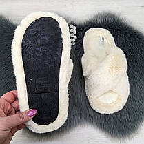 Капці жіночі хутряні білі штучне хутро Fangre 4356, фото 5