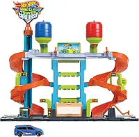 Игровой набор трек Хот Уилс Мегабашня Автомойка Hot Wheels City Mega Tower Car Wash (HDP05)