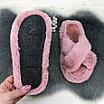 Капці жіночі хутряні пудрові штучне хутро Fangre 4356, фото 3