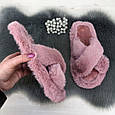 Капці жіночі хутряні пудрові штучне хутро Fangre 4356, фото 5