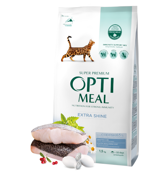 Сухий корм для котів OPTIMEAL з тріскою 1,5 кг