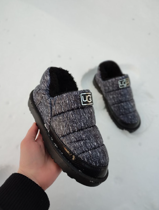 35-36 р Дутики слипоны UGG автоледи серые черные на меху зимние мини угги укороченные короткие, фото 1