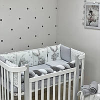 Комплект постельного белья для новорожденного Magic Зайка серебро, цвет серый