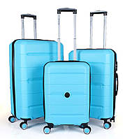 Комплект валіз із поліпропілену блакитний