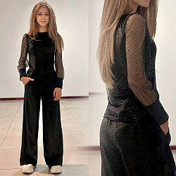 Ошатний стильний брючний костюм для дівчаток "Каріна", розміри на зріст 140-158