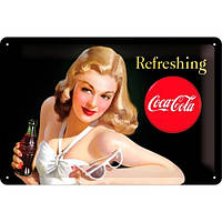 Табличка "Coca-Cola Refreshing Lady" Nostalgic Art (22227)