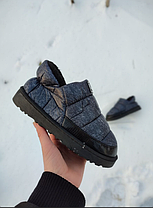 35-36 р Дутики слипоны UGG автоледи серые черные "С" на меху зимние мини угги укороченные мокасины теплые, фото 3