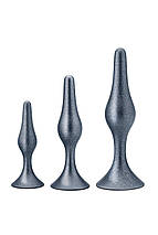 Набір анальних пробок Blush Anal Adventure срібний, 3 шт., фото 2