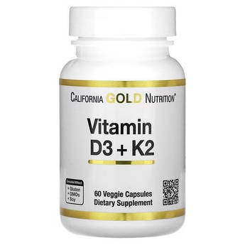 California Gold Nutrition Vitamin D3 + K2 60 капсул