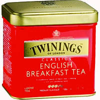 Чай черный листовой байховый Twinings English Breakfast 100 грамм в жестяной банке