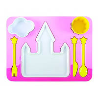 Набір дитячого посуду для обіду, рожевий