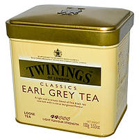 Чай черный листовой байховый Twinings Earl Grey 100 грамм в жестяной банке