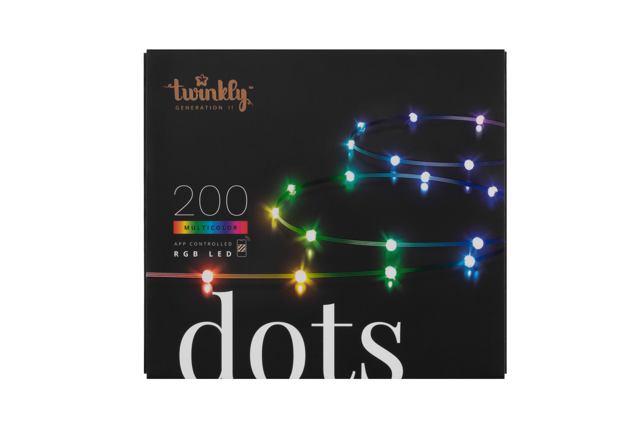 Гірлянда Smart LED Twinkly Dots Lights RGB 200 IP44 10м кабель чорний Baumar - Час Купувати