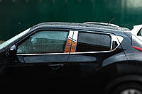 Молдинг дверных стоек (8 шт, нерж) для Nissan Juke 2010-2019 гг от RS AUTOHOUSE