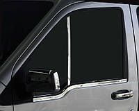 Накладка на окно-стойку (2 шт, нерж.) OmsaLine - Итальянская нержавейка для Ford Connect 2010-2013 гг от RS