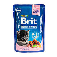 Влажный корм Brit Premium Cat pouch для котят, белая рыба, 100 г d