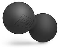 Силиконовый массажный двойной мяч 63 мм Hop-Sport HS-S063DMB черный l