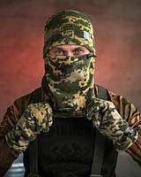 Тактический флисовый головной убор пиксель, Зимняя военная одежда комплект 3в1 Pixel