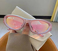Зеркальные велосипедные очки хамелеон У2К Розовые Спортивные женские очки с переливпми