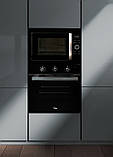 Мікрохвильовка вбудована з духовкою в пенал меблів колоною. Чорний скляний фасад, фото 2