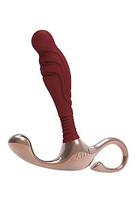 Масажер простати рельєфний, S, Zini Janus Lamp Iron бордовий, 10.4 х 2.2 см