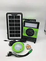 Аккумуляторный фонарь с вентилятором GD-8070 Solar PowerBank солнечная батарея + выносная лампа  YU227