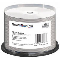 Диск BD SmartDisk PRO BD-R 25GB 6X White InkJet Printable WRAP(22-118 мм) 50шт (69835) d