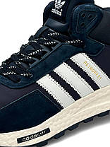 Чоловічі зимові кросівки Adidas Retropy E5 Navy White Fur winter Адідас Ретропі сині замшеві з хутром зима, фото 6