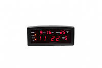 Настольные часы от сети с красной подсветкой, дата, датчиком температуры и днями недели CX-868-1