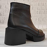 Жіночі шкіряні зимові черевики на платформі, фото 3