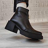 Жіночі шкіряні зимові черевики на платформі, фото 4