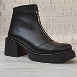 Жіночі шкіряні зимові черевики на платформі, фото 5
