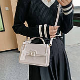 Жіноча класична сумка 8747 крос-боді на ремінці через плече біла, фото 3