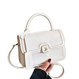 Жіноча класична сумка 8747 крос-боді на ремінці через плече біла, фото 10