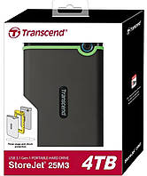 Внешний жесткий диск 2.5" HDD 4TB Transcend StoreJet 25M3 USB 3.1 (TS4TSJ25M3S)