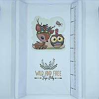 Пеленатор для малюків із жорсткою безпечною базою, кріпленням для ліжечка / комода Tega Baby Білий+Коричневий