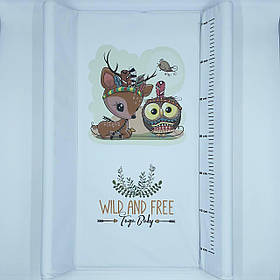 Пеленатор для малюків із жорсткою безпечною базою, кріпленням для ліжечка / комода Tega Baby Білий+Коричневий