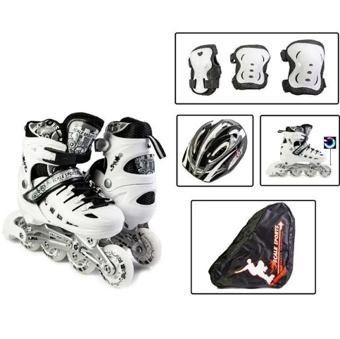 Дитячий комплект Роликів із захистом і шоломом Scale Sports White розмір 34-37