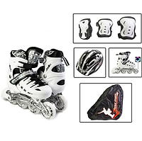 Дитячий комплект Роликів із захистом і шоломом Scale Sports White розмір 29-33